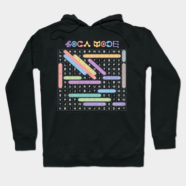 Soca Music Culture Word Search Puzzle | White Print Hoodie by Soca-Mode